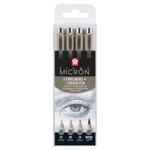 Pigma Micron Cool Grey Set 4 - zestaw 4 cienkopisów