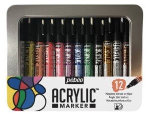 Metal Box Acrylic Markers Set 12x1,2mm - komplet markerów akrylowych