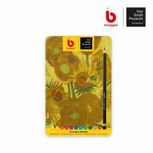 Bruynzeel Van Gogh "Słoneczniki" zestaw kredek 12 kolorów - komplet w metalowym piórniku