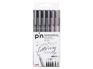 uni Pin 200 Fine Line Set 6szt LETTERING - komplet cienkopisów kreślarskich