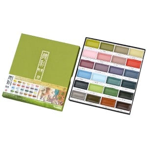 Kuretake Gansai Tambi 24 nowe kolory - komplet farb akwarelowych