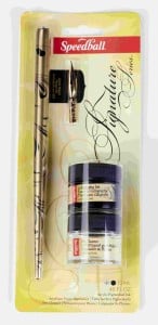 Speedball Zestaw do kaligrafii Signature Black ink & pen cleaner