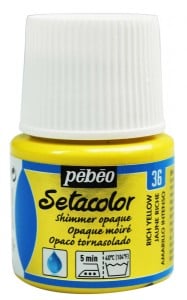 Pebeo Setacolor Shimmer 45ml RICH YELLOW - farba do tkanin z połyskiem