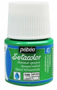 Pebeo Setacolor Shimmer 45ml CHLOROPHYLL - farba do tkanin z połyskiem
