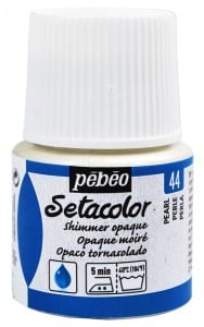 Pebeo Setacolor Shimmer 45ml PEARL - farba do tkanin z połyskiem