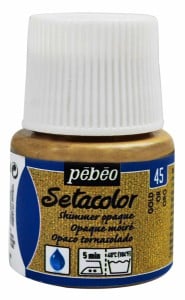 Pebeo Setacolor Shimmer 45ml GOLD - farba do tkanin z połyskiem