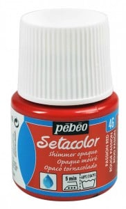 Pebeo Setacolor Shimmer 45ml PASSION RED - farba do tkanin z połyskiem