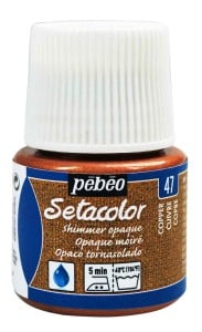 Pebeo Setacolor Shimmer 45ml COPPER - farba do tkanin z połyskiem