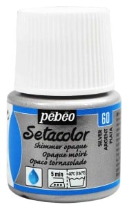 Pebeo Setacolor Shimmer 45ml SILVER - farba do tkanin z połyskiem