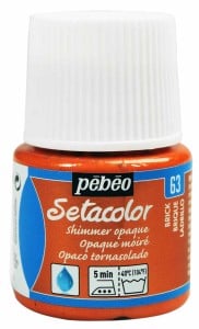 Pebeo Setacolor Shimmer 45ml BRICK - farba do tkanin z połyskiem