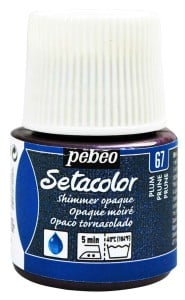 Pebeo Setacolor Shimmer 45ml PLUM - farba do tkanin z połyskiem