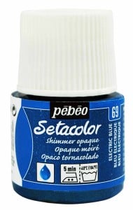 Pebeo Setacolor Shimmer 45ml ELECTRIC BLUE - farba do tkanin z połyskiem