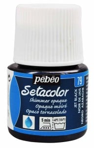 Pebeo Setacolor Shimmer 45ml JET BLACK - farba do tkanin z połyskiem
