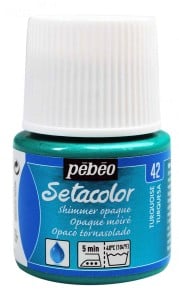 Pebeo Setacolor Shimmer 45ml TURQUOISE - farba do tkanin z połyskiem