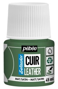 Pebeo Setacolor Leather 45ml 17 KHAKI GREEN - farba do skóry
