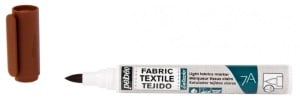 Pebeo 7A Light Farbic Marker 1mm Brush Nib BROWN - marker do tkanin jasnych