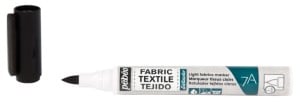Pebeo 7A Light Farbic Marker 1mm Brush Nib BLACK - marker do tkanin jasnych