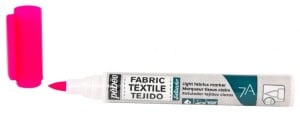 Pebeo 7A Light Farbic Marker 1mm Brush Nib FLUO PINK - marker do tkanin jasnych
