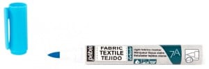 Pebeo 7A Light Farbic Marker 1mm Brush Nib FLUO BLUE - marker do tkanin jasnych