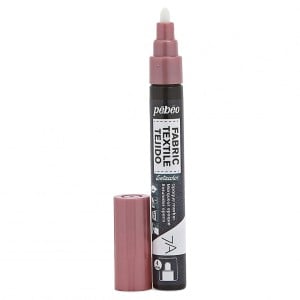 Pebeo 7A Opaque Farbic Marker 4mm Round Nib COPPER PINK - marker do tkanin ciemnych