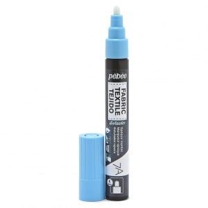 Pebeo 7A Opaque Farbic Marker 4mm Round Nib PASTEL BLUE - marker do tkanin ciemnych
