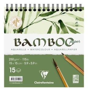 Clairefontaine BAMBOO Paper Watercolour 250g 15ark - blok akwarelowy na spirali