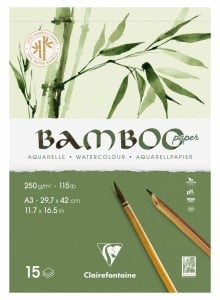 Clairefontaine BAMBOO Paper Watercolour 250g 15/20ark - blok akwarelowy
