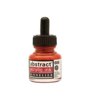 606 CADMIUM RED DEEP HUE, tusz akrylowy Abstract Sennelier