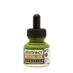 812 LIGHT OLIVE GREEN, tusz akrylowy Abstract Sennelier
