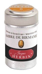 Naboje J.Herbin Writing Ink Birma Amber 6szt - naboje z atramentem do piór wiecznych