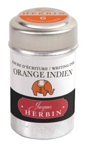 Naboje J.Herbin Writing Ink Indian Orange 6szt - naboje z atramentem do piór wiecznych
