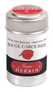 Naboje J.Herbin Writing Ink Ruby Red 6szt - naboje z atramentem do piór wiecznych