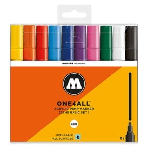 Molotow ONE4ALL 227HS 4mm Basic Set - komplet 10 markerów akrylowych
