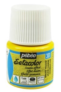 Pebeo Setacolor SUEDE EFFECT 45ml 301 BRIGHT YELLOW - farba do tkanin efekt zamszu