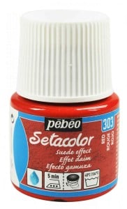 Pebeo Setacolor SUEDE EFFECT 45ml 303 RED - farba do tkanin efekt zamszu