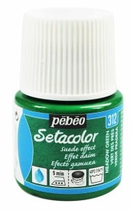 Pebeo Setacolor SUEDE EFFECT 45ml 312 MEADOW GREEN - farba do tkanin efekt zamszu