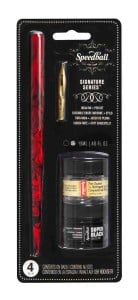 Speedball Zestaw do kaligrafii Signature Super Black India Ink & Pen Cleaner