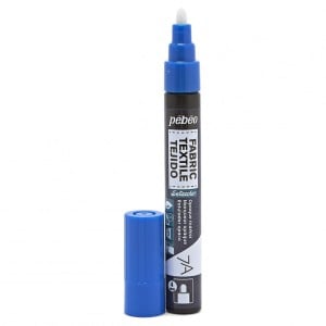 Pebeo 7A Opaque Farbic Marker 4mm Round Nib BLUE - marker do tkanin ciemnych