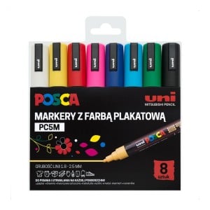 Posca Markers PC-5M 8 kolorów BASIC - komplet markerów