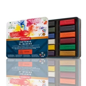 DERWENT Inktense XL blocks 12 kolorów - sztyfty tuszowe wodorozpuszczalne