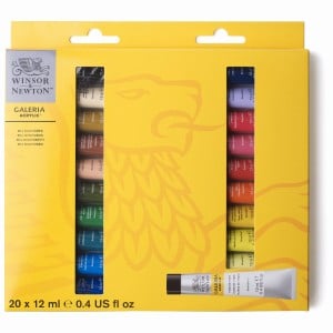 W&N Galeria Acrylic Colours set 20x12ml - komplet farb akrylowych