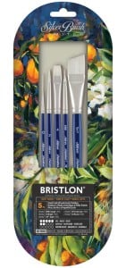 Silver Brush Bristlon "Small scale" Oil&Acrylic Set 5szt - komplet pędzli syntetycznych