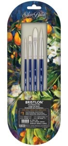 Silver Brush Bristlon "Small scale" Oil&Acrylic Foundation Set 4szt - komplet pędzli syntetycznych