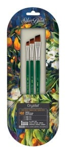 Silver Brush Crystal "Angled" Watercolor Set 3szt - komplet syntetycznych pędzli akwarelowych