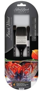 Silver Brush Black Velvet "Bacground" Watercolor Set 3szt - komplet syntetycznych pędzli akwarelowych