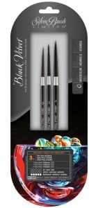 Silver Brush Black Velvet "Details" Watercolor Set 3szt - komplet syntetycznych pędzli akwarelowych