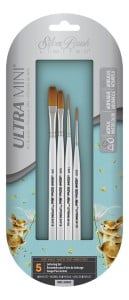 Silver Brush Ultra Mini  "Lettering" Set 4szt - komplet syntetycznych pędzli do detali