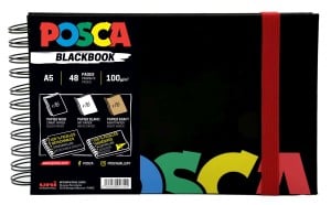 POSCA Blackbook A5 100g 48 samoprzylepnych kartek - szkicownik w twardej oprawie