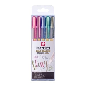 Sakura Gelly Roll Gold Shadow Set 5 kolorów - komplet piaków żelowych