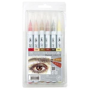 Clean Color Real Brush 6 Colours Set PORTRAIT 2 - komplet pisaków akwarelowych z końcówką pędzelkową